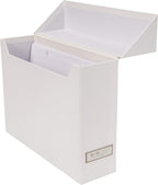 Bigso Lovisa Fiberboard Label Frame 12 File Storage Box | Document Organizer for Important Paperwork | Durable Hanging File B