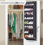 SLEEPING LAMB Over The Door Shoe Organizer for Closet with Large Deep Pockets, Narrow Shoe Rack for Door Hanging Boots Storag