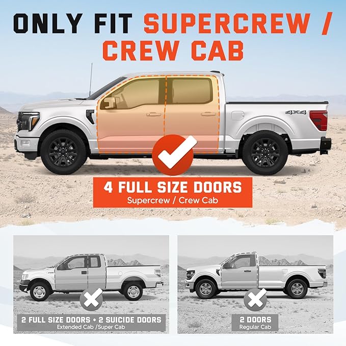 Under Seat Storage - Truck Underseat Tool Box Organizer with 3 Removable Dividers for 2015-2025 2026 Ford F150 SuperCrew Cab