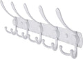 Dseap Wall Mounted Coat Rack - 5 Tri Hooks, Heavy Duty, Stainless Steel, Metal Coat Hook Rail for Coat Hat Towel Purse Robes 