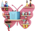 Pink Butterfly Tonie Shelf Wall Mounted - Tonies Wall Shelf for Toniebox, Charging Station, Magnetic Wood Display Floating Sh