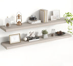 48 Inch Floating Shelves, 8 Inch Deep Floating Shelves for Wall, Hanging Shelf with Invisible Brackets, Deep Shelves for Bath