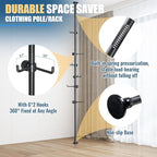 Coat Rack Freestanding with 12 Hooks - Multi-Purpose Organizer for Entryway, Bathroom, Corner & Plant Storage, No Drilling, H
