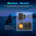 NHOPEEW Motorcycle Dash Cam 1080P/2K HD WiFi Mini Screenless Motorbike Driving Recorder, IP66 Waterproof Front Camera, Wide A
