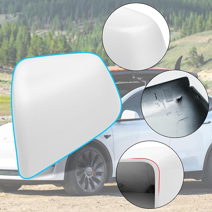 Jaronx Compatible with Tesla Model Y Side Mirror Cover Replacement 2020 2021 2022 2023 2024, Left Driver Side Pearl White Door Rearview Mirror Cover Cap for Tesla Model Y Accessories