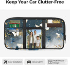Beautiful Butterfly Car Sun Visor Organizer Pouch Case Bag Auto Interior Accessories for SUV Card Cash Pouch with Multi-Pocket for License Pen Key