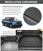 Powerty Floor Mats & Truck Bed Mat for 2022-2024 2025 2026 Ford Maverick Gas Model Accessories Floor Mats 2 Row Liner Set All Weather TPE 3D Floor Liners&Truck Bed Liner