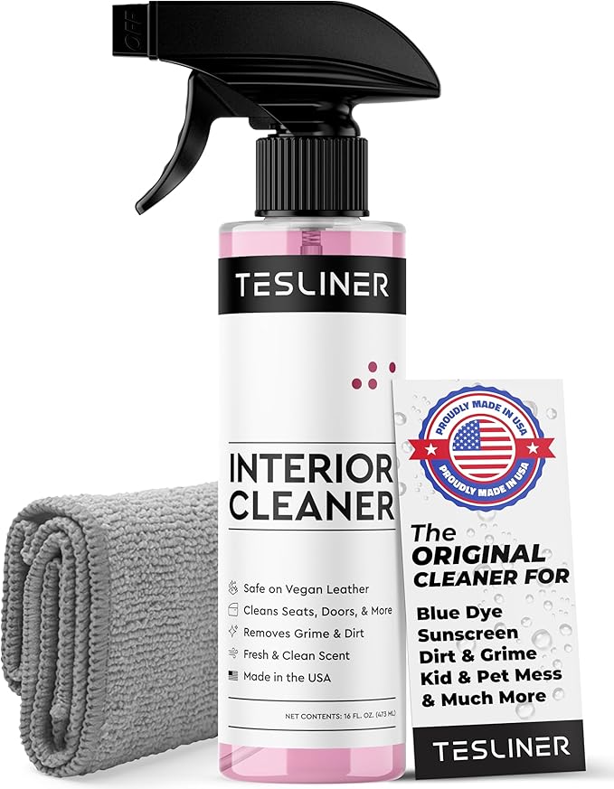 Tesla Seat Cleaner & Stain Remover, Interior Cleaner for Black & White Vegan Leather, Interior Cleaning Products | Tesla Mode
