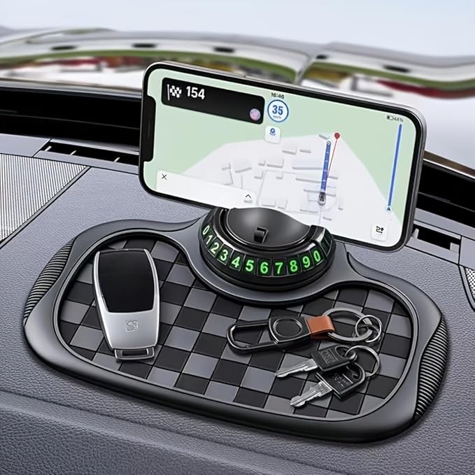 Multifunction Car Anti-Slip Mat Auto Phone Holder, Universal Multifunction Car Dashboard Mat with Phone Holder in Car, Anti-S