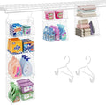 4-Tier Hanging Laundry Room Organizer: Foldable Wire Shelf Basket with 2 Large Hooks 1.65" & 360°Rotating Hooks – Space-Savin