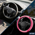 Road Comforts Car Steering Wheel Cover - Microfiber Leather Steering Wheel Wrap Sports 14.5-15 Inch Steering Wheel Cover Non-