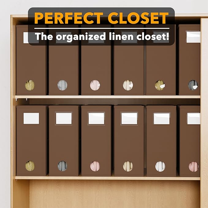 SpaceAid 12 Pack Bed Sheet Organizers and Storage, Foldable Sheet Organizer for Linen Closet, Sheets Set Folder Keeper with W