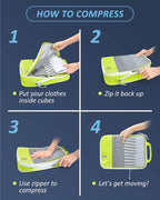 BAGSMART 6 Set /4 Set/2 Set Compression Packing Cubes for Travel, Lightweight Luggage Organizer Bags, Durable Space Saver Bag