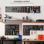 INCLY 4 Pack Peg Board, 12"x16" Upgrade Heavy Duty Metal Pegboard Panels, Black Pegboard Wall Organizer, Peg Board Panels for
