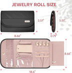 Travel Jewelry Organizer Box, Foldable Travel Case for Earrings, Necklaces, Rings, Bracelets, Black