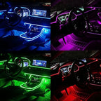 USB Car LED Lights, Interior Car Lights Strip with APP and RF Remote Control, 2 in 1 Ambient Lighting with 157 inches Fiber Optic Music Sync Simple Installation EL Wire Lights (2 in 1/157 inches)