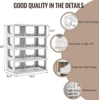 TRZZ 5-Tier Small Shoe Rack, Vertical Narrow Stackable Organizer with Removable Partition, Efficient Shoe Storage for Closet,