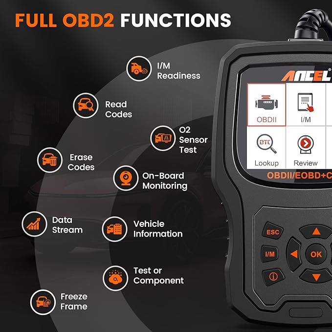 ANCEL AD530 OBD2 Scanner-Upgraded AD310, Car Code Reader for Check Engine Light, Full OBDII Scan Tool for Read & Clear Fault