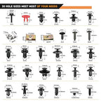 GOOACC 941Pcs Car Retainer Clips and Auto Body Fasteners Assortment-30 Most Popular Sizes Nylon Bumper Fender Rivets with 10 