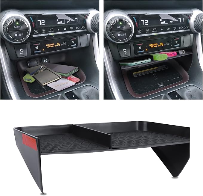 Upgraded Center Console Organizer Compatible with Toyota RAV4 2025 2024 2023 2022 2021 2020 2019 Interior Accessories, Gear Shift Storage Tray Drivers Side Cubby Drawer Storage Box - 3pcs