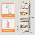 Yecaye Over The Door Organizer, Heavy Duty Hanging Organizers and Storage with 4 Large Capacity Pockets, Swing-Proof Behind T
