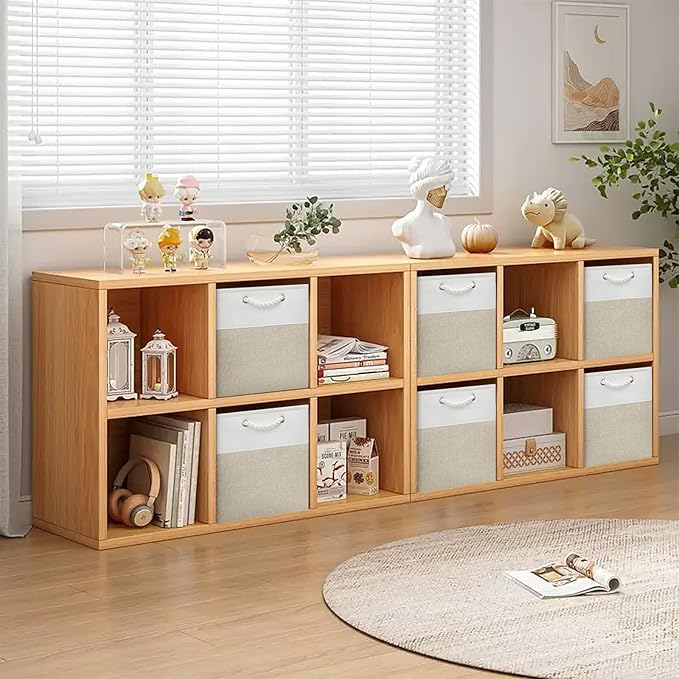 13x13 Storage Cube Bins 4Pack,Collapsible Cube Storage Organizer for Closet, Fabric Storage Box w/ Rope Handles, Foldable Sto