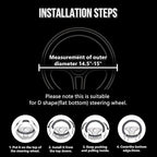 ZHOL Cow Print Steering Wheel Cover, D Shaped Car Wheel Cover Microfiber Leather 14 1/2-15 in (37-39 cm)