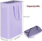 efluky Slim Laundry Basket, Narrow Laundry Hamper with Handles, Collapsible Dirty Clothes Hamper, Tall Laundry Bin for Laundr