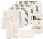 8 Set Compression Packing Cubes for Travel Essentials,Suitcase Organizer Bags, Carry-On Luggage Accessories with Laundry & To