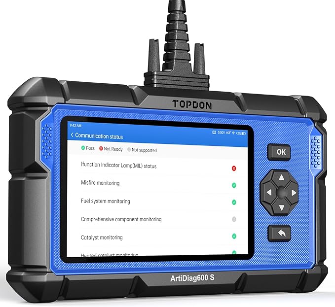 TOPDON Upgraded AD600S OBD2 Scanner, Diagnostic Tool, ABS SRS Transmission Engine Code Reader, 9 Reset Services Scan Tool,