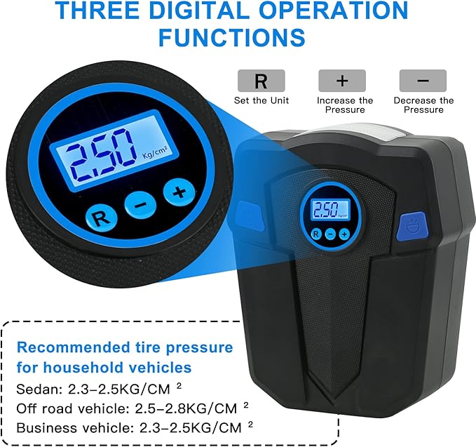 Tire Repair Kit, Tire Inflator Portable Air Compressor, Heavy Duty Flat Tire Repair Kit With 12V Air Pump For SVU, Car, Motorcycle, Truck, RV And Other Tire Repair