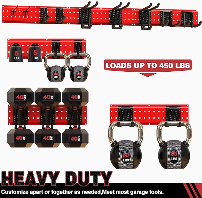NattyDot Garage Tool Organizer Wall Mount 49.5inch With 9 Hooks,Shovel Holder Wall Mount Ski Rck for Garage Garden Tool Rack 