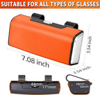 Car Sunglasses Holder for Sun Visor, Button Leather Eyeglass Hanger and Interior Storage Box