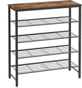 Kitsure Shoe Rack for Closet, Rustic Brown Shoe Organizer with Leveling Feet, Sturdy & Rust-Proof Shoe Storage for Entryway, 