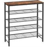 Kitsure Shoe Rack for Closet, Rustic Brown Shoe Organizer with Leveling Feet, Sturdy & Rust-Proof Shoe Storage for Entryway, 