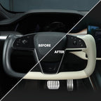 MEWANT Steering Wheel Cover for Yoke Style Steering Wheel for Tesla Model S 2021-2023 / Model X 2021-2023 Hand-Stitched Steering Wrap