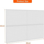 TORACK 4 PCS Metal 12 x 24 in Pegboard Panels, Garage Tools Organizer Pegboards for Workbench, Modular Peg Board, Tool Organi