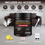 Leather Recoloring Balm - Scratch Repair & Color Restore Kit for Faded Leather, Leather Couch & Car Seats - 12OZ Leather Rest