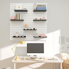 6 Pack 10 X 4 Inch Pegboard Shelves, Metal Peg Board Shelves Accessories, Can Be Used for Walls or Pegboards, Suitable for Ba