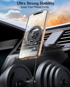 pop-tech for MagSafe CD Slot Car Phone Holder, [Built-in Steel Plate] Universal Magnetic CD Player Cell Phone Mount, Adjustable Magnet CD Cellphone Cradle Fit for iPhone All Smartphones