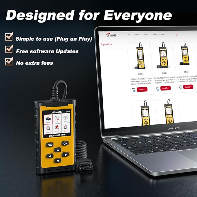 Car Scanner, Read&Clear Codes| Wireless Printing| Battery Voltage Test| Graphic Live Data, 2025 Upgraded Check Engine Code