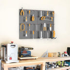 TORACK Metal Pegboard Panels and Hooks for Garage, Workbench, Shop, Shed Tool Organizer Peg Board with 1/8" & 1/4" Holes, Mod