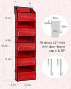 ULG 1 Pack Over The Door Organizer – 5 Shelf Door Organizer Hanging & 10 Side Pockets, Reinforced 44LB Capacity Hanging Organ