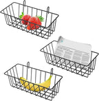 4 Pcs Gridwall Accessories 9"x4"x3" Hanging Basket Wall Mounted Grid Plate Wire Basket for Kitchen Grid Plate Wall Mounted St