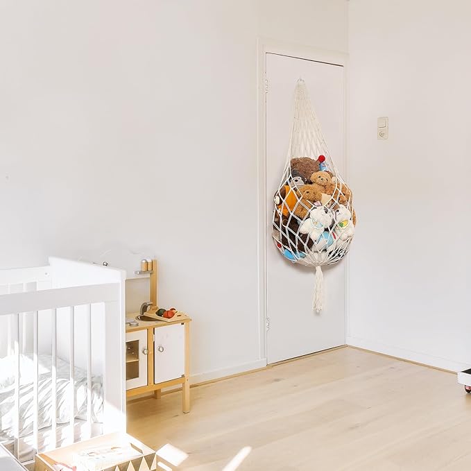 Amdermi Novel Stuffed Animal Hammock Corner Hanging Net for Stuff Aniaml Storage Macrame Toy Display Plush Toy Holder-Perfect