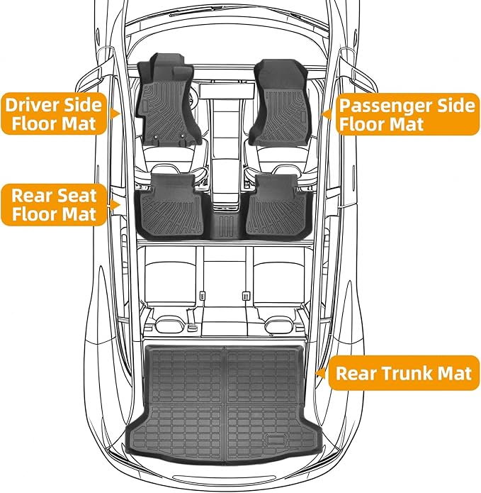 Floor Mats for Subaru Crosstrek 2013-2016-2017, for Subaru Impreza 2012-2016, Front Rear Mats & Cargo Mat, TPE Anti-Slip Waterproof Summer Winter Floor Liners Crosstrek Floor Mats Accessories