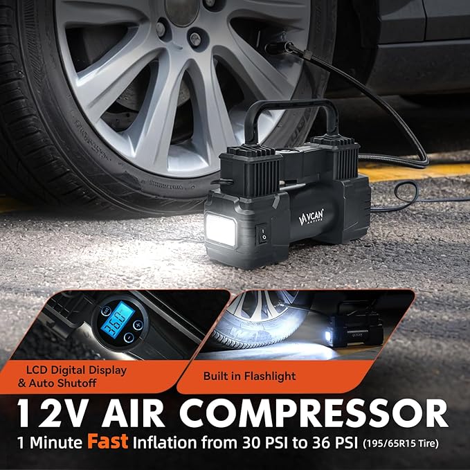 Car Emergency Kit with Portable Air Compressor, First Aid Kit, Jumper Cables, Roadside Safety Emergency Tool Kit for Women, M