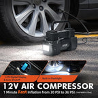 Car Emergency Kit with Portable Air Compressor, First Aid Kit, Jumper Cables, Roadside Safety Emergency Tool Kit for Women, M
