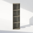 Furinno Reed Corner Shelf, 4-Tier Corner Bookshelf, Book Shelf, Corner Shelves, Storage Rack, for Organization and Storage, H