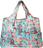 allydrew Large Foldable Tote Nylon Reusable Grocery Bags, 5 Pack